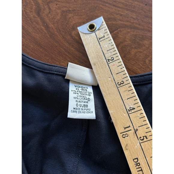 L L Bean Black Sleeveless V Neck Midi Dress Pockets Women's XL Regular - Picture 5 of 7